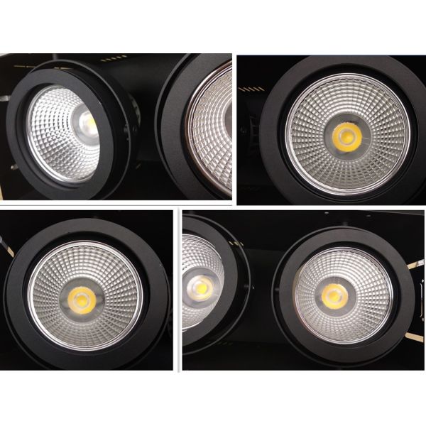 Triple Head  Interior Trimless Recessed LED Downlights 3 * 15W 37V 3000K IP20