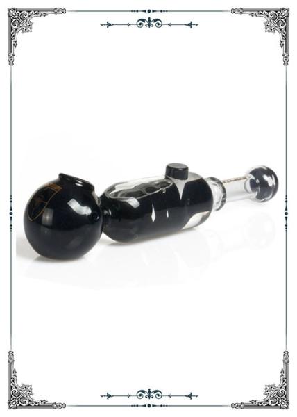 Glycerin Freezable Coil Spoon Hand Pipe Black With Gold Lable Smoking Tobacco