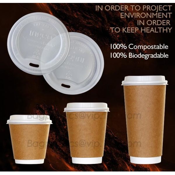 Biodegradable Eco friendly Disposable Cornstarch CPLA Cup,hot sale plastic coffee cup lid manufacturers fit for paper co
