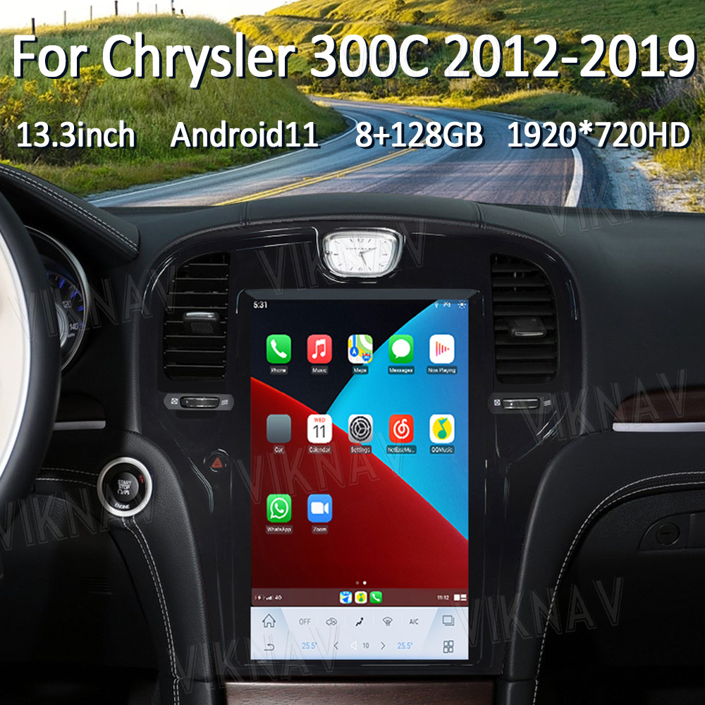 Стерео автомобильный радиоприемник экрана касания для радиотелеграфа 2013-2019 андроида 11 Крайслер 300C