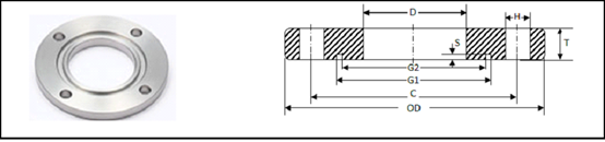 JIS SUS304 VG-FF 65A Flange de vacío (VG) de cara completa (FF) de acero inoxidable