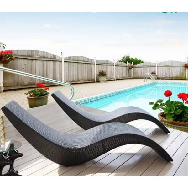 Silla de salón de playa plegable de ratan Wicker para hotel piscina balcón villa
