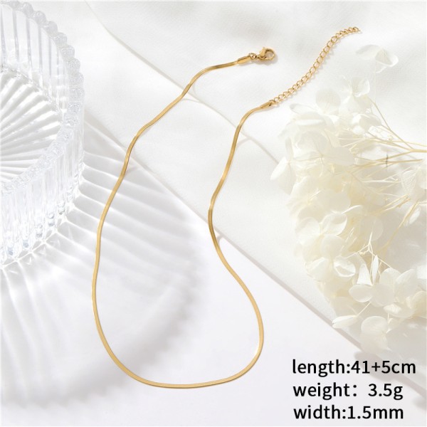 Hot Selling Stainless Steel Chain Vacuum Plated Snake Bone Necklace  Fashionable Necklace Stackable Necklace for Men and Women