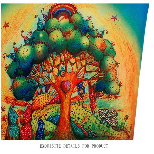 Owl Tree dolls printing women handbag canvas shoulder bag lady