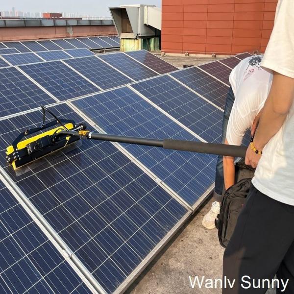 Pincel de limpeza de painéis solares de pó telescópico de fibra de carbono para engenharia mecânica