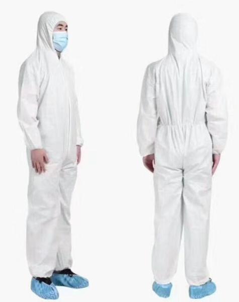 Wear Hooded Disposable Medical Gowns Non Sterile Effectively Resist Bacteria Penetration