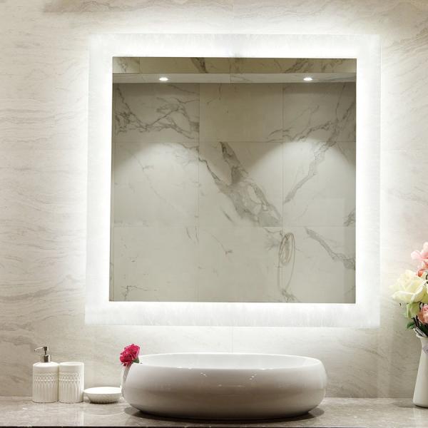 3000K - 6000K Anti Fog Bathroom Mirror 24 30 36 48 Inch Square Light Up Mirror