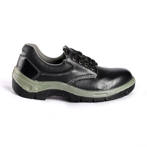 Comfortable EVA Insole Black Leather Steel Toe Protection Men'S Non Slip Work Boots