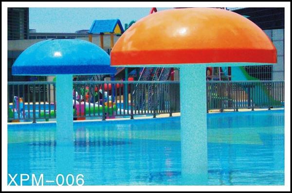 Customized Fiberglass, PVC Spray Mushroom Aqua Park Equipment For 3 - 5 Persons