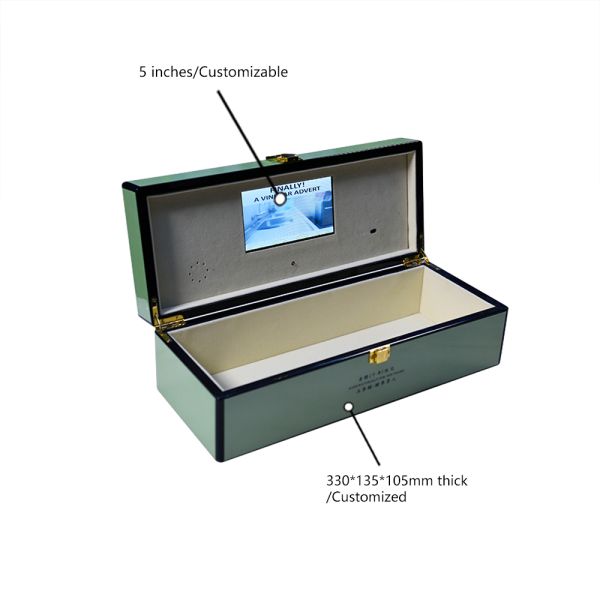 Подарочная коробка LCD кроны верхнего сегмента кожаная видео-, коробка брошюры 7 дюймов видео-