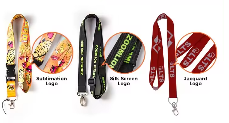 Personalized Breakaway Flat Polyester Lanyard Plastic Woven Pantone Color