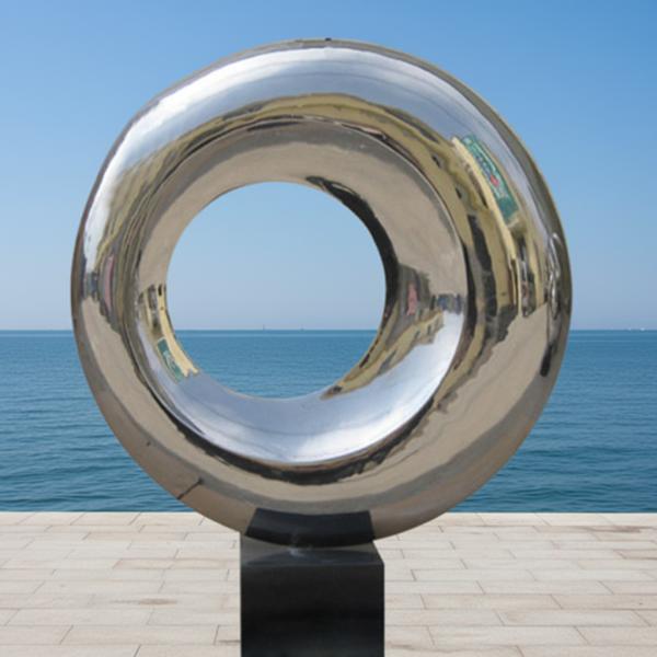 Custom Mirror Polished Stainless Steel Modern Art Sculpture Indoor Circular Abstract Decor Statue