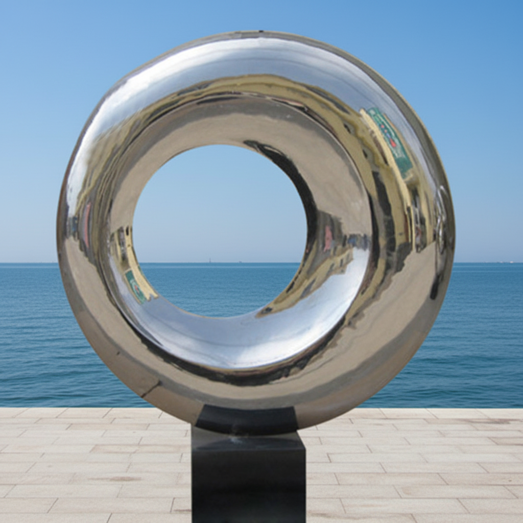 Custom Mirror Polished Stainless Steel Modern Art Sculpture Indoor Circular Abstract Decor Statue