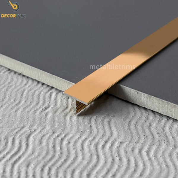 Aluminium Edging Profile T Shaped Transition Strip Rose Gold