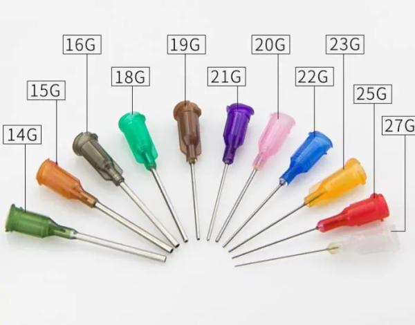 Multicolor Flexible Syringe Tips 14G-34G , Practical Blunt Dispensing Needle