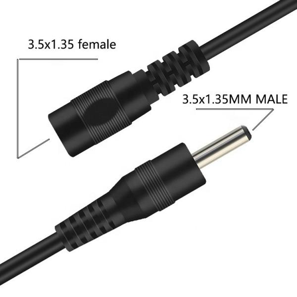 Male to Female 3.5 1.35mm DC Power Extension Cable for  CCTV Camera Power Bank