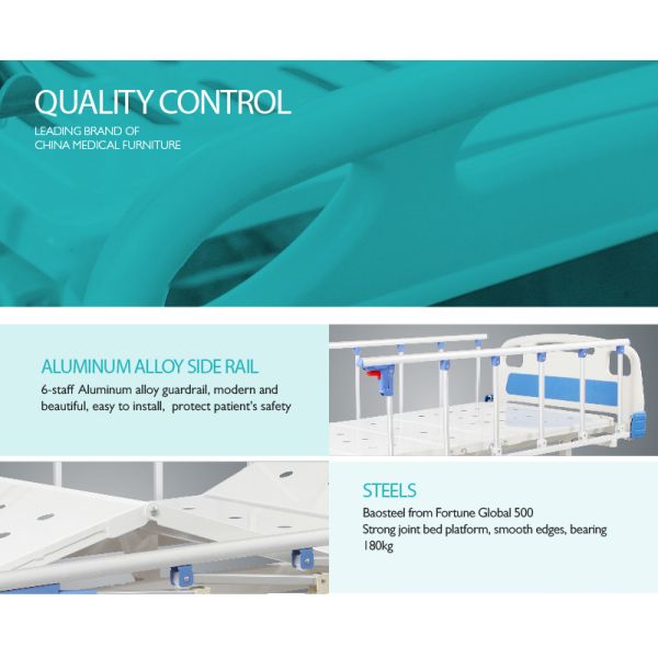 Metal 5 Functions Care Manual Bed For Medical Use