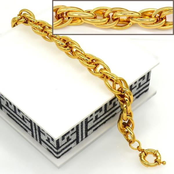 Big size thick chain Trendy jewelry Men & Womans bracelet Bangle 18K Real Gold Plated Lin