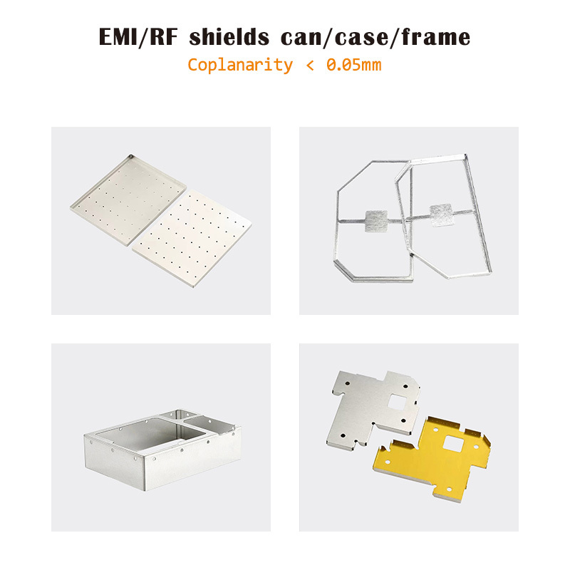 Custom RF Shielding Cover with Laser Engraved Pattern EMI RFI Shielding Can for PCB Electronic Communication Devices