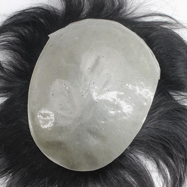 Hair piece type straight 100%human hair Men Toupee with Thin Skin and Light Density