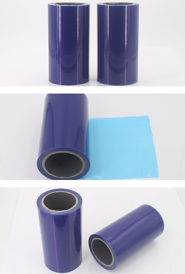 Прозрачная голубая ПЭ защитная пленка толщиной 40 микрон для алюминиевых листов, катушек и плит