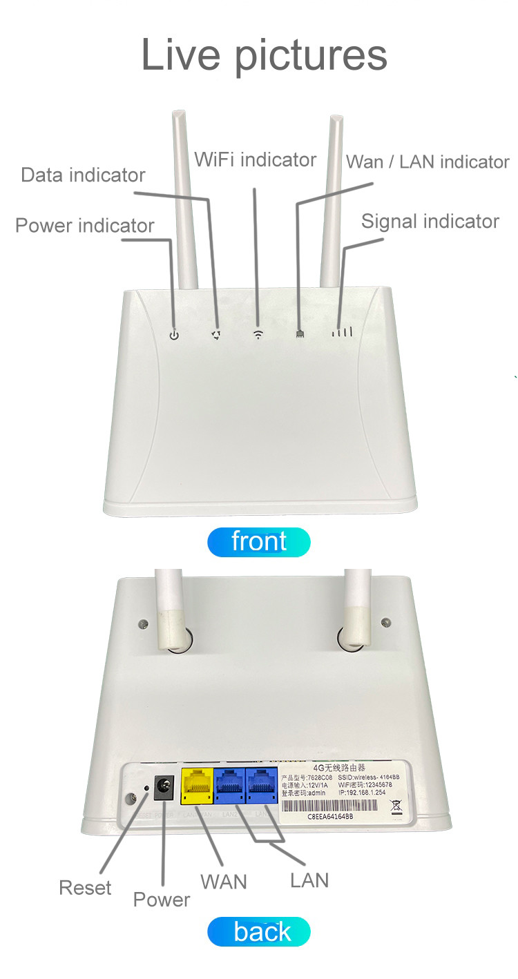 300Mbps порт MT7628KN LAN маршрутизатора SIM-карты 4g Lte для ПК/телефона