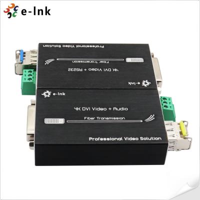 Extensor de fibra óptica OEM Mini 4K 60HZ DVI com conector LC de dados RS232 até 80KM