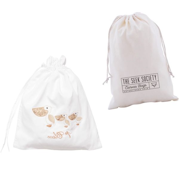 Custom Recycle Organic Cotton Pouch Canvas Drawstring Dust Bag With Logo Print for Clothes Shoes Package