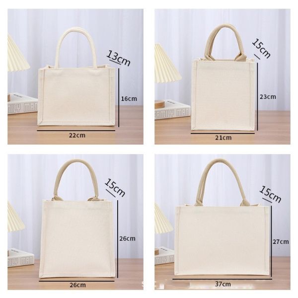 Bag Square Shape Laminated Waterproof Canvas Cotton Shopping Tote Beach Bag for Promotion