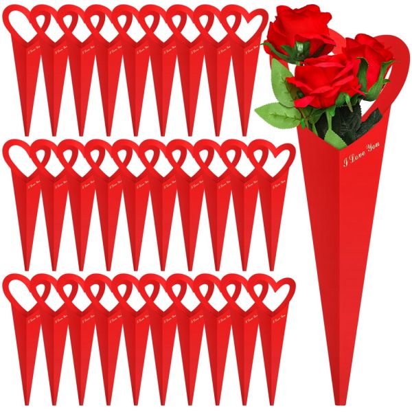 Bouquet de cœur sur mesure fait à la main Aménagement floral Emballage Boîte en papier kraft Sac pour fleur