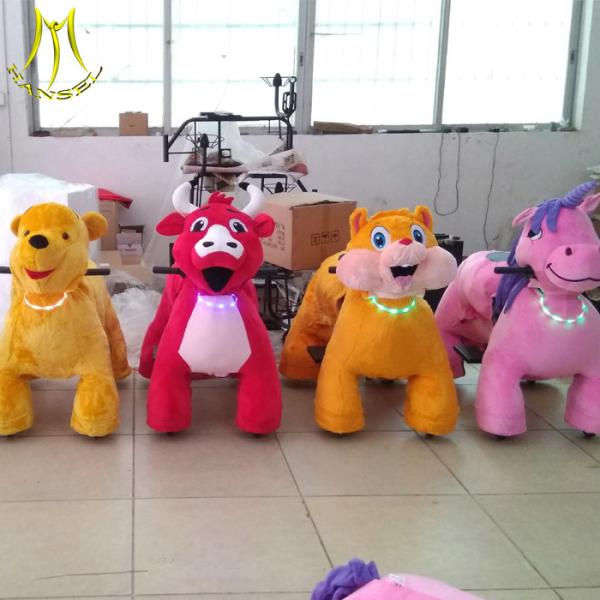 Hansel  theme park equipment for sale kids coin operated plush ride on unicorn
