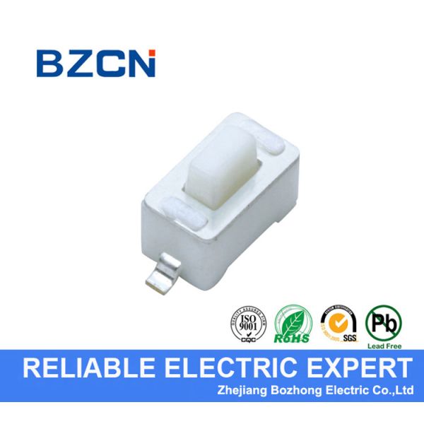 2 Pin White Button Surface Mount Push Switch , Micro Push Button Switch