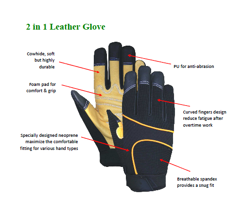 OEM résistant à la chaleur convenable ferme de Gloves de mécanicien de Tearproof disponible