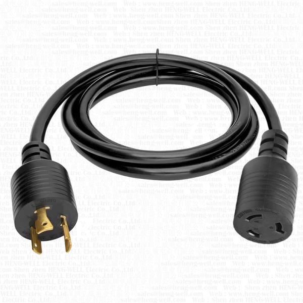 L8-20P/L8-20R Twist Lock Generator Cord | 10AWG 20A 3/10/25/50FT SJTW US Heavy Duty Extension Cable