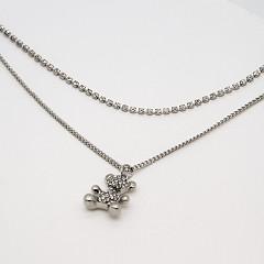 A colar da gargantilha do encanto ajustou Diamond Silver Chain Necklace 44mm - 47mm para homens