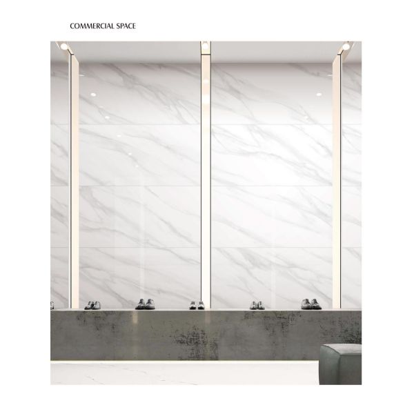 Full Body Porcelain Tiles Polished White 3D Inkjet Glazed 450x900mm