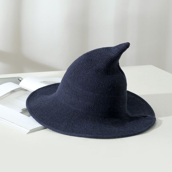 2023 Halloween Party Witch Hat Unisex Wool Knit Hat for Fashionable and Versatile Style