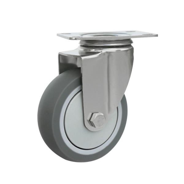Placa giratória de aço de PVC Red Caster Roda de carro pesado 125mm Rolamentos de esferas para carrinhos