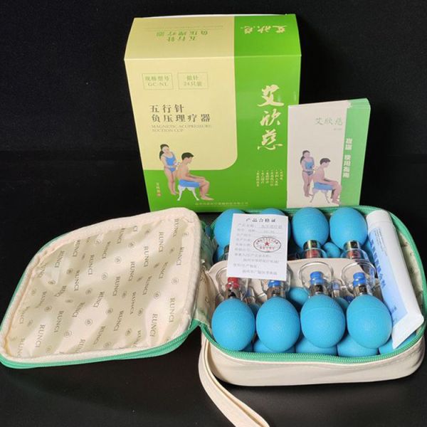 Transparent 7 Type Mix Haci Magnetic Acupressure Suction Cup Ventosa Therapy Massage Set