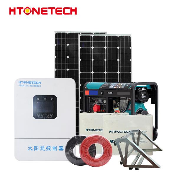 Htonetech Sistema de Energia Solar Off Grid Kit Completo China 30kw 40kw 89kw Painel Solar 500W Mono 20K7kw