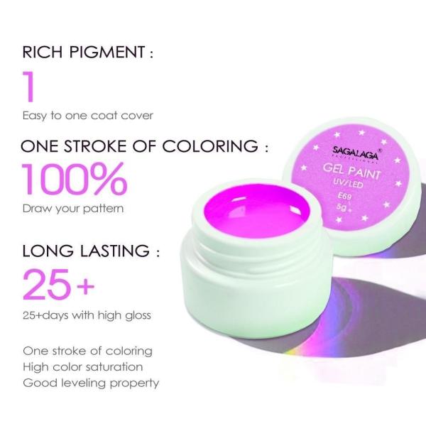 LED Lamp 30s Cure Time Uv Art High Pigment No Wipe Jelly Paint White Pink Japanese Painting Gel Pod