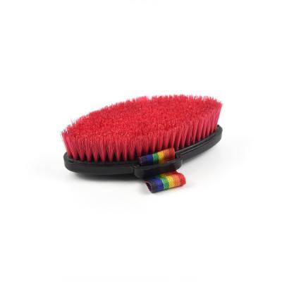 PP Plastic Horse Care Tools 17*10cm With Plastic Handle And Rainbow Ribbon