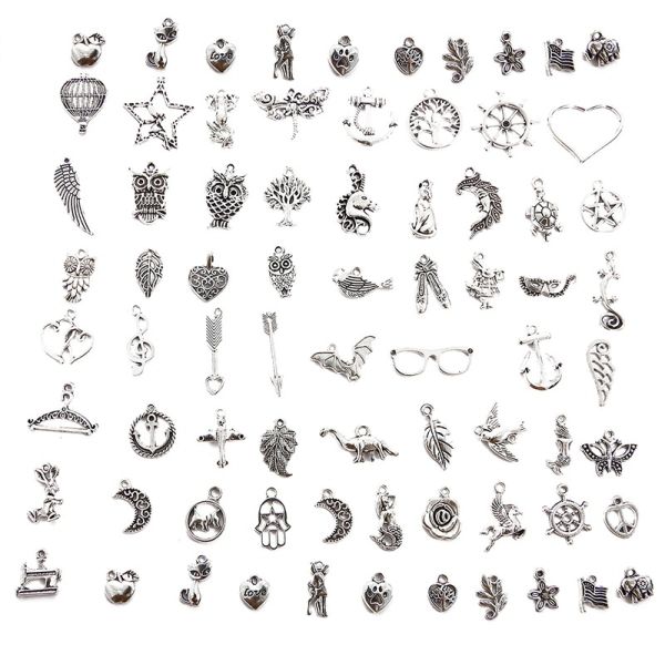 Unisex Vintage Alloy Necklace Earrings Handmade DIY Mobile Phone Case Pendant Material