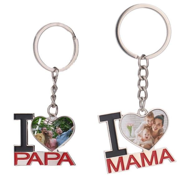 Personalized Unique Father'S Day Gifts I Love DAD PAPA Blank Metal Sublimation Keychain
