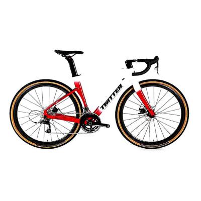 Bicicleta vermelha da raça do cascalho 9.6KG, freio de disco da bicicleta da estrada de 54cm para o adulto