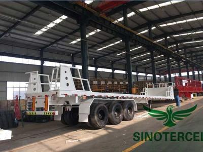 13m Container Flat Bed Semi Trailer 60tons 3 Axles Semi Trailer
