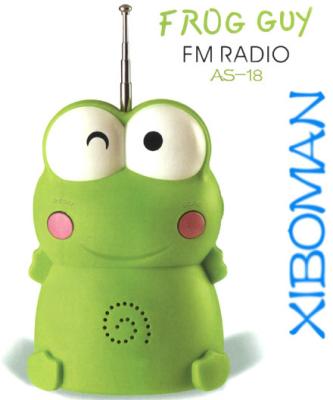 Green Frog Small Music Radio 72mm DC3V Cartoon Characters Radio For Gift