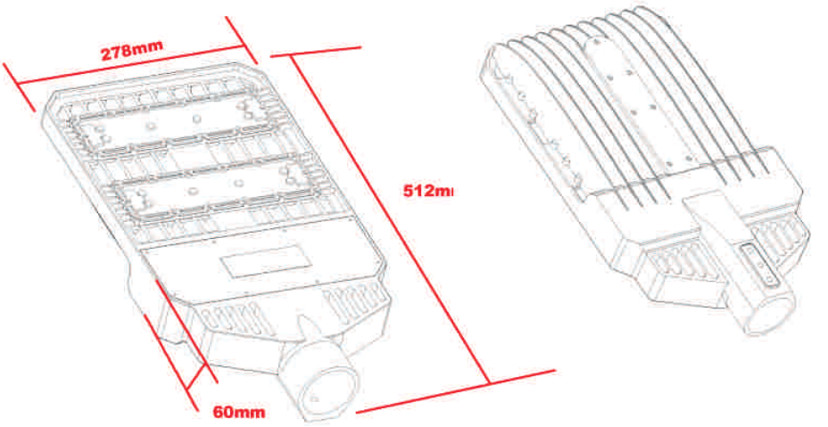 High Power Outdoor LED Street Lights Module 100W 150W 200W In Main Road Waterproof IP66 IK09