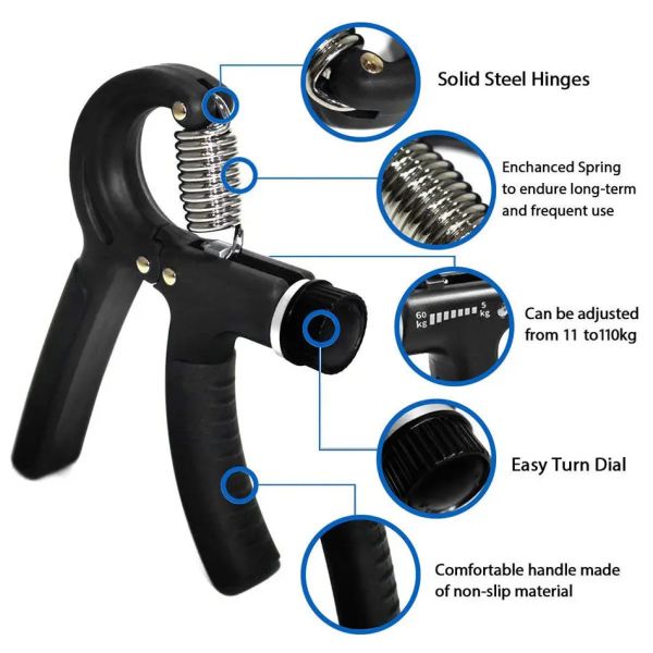 Heavy Duty Hand Grip Strengthener With Adjustable Resistance 5kg 60Kg