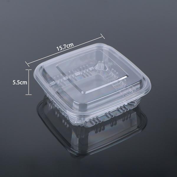 Clear/Green Virgin Food Grade PET 16*16*6cm Plastic Pastry Container With Lid